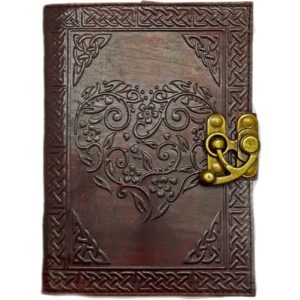 Celtic Heart Leather Journal Embossed with Lock 5x7