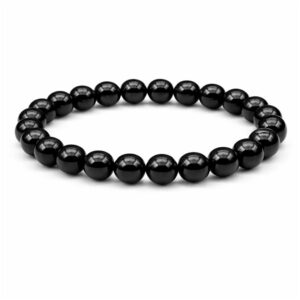 Black Obsidian 6mm gemstone elastic stretch bracelet smooth round beads crystal bracelet The Zen Shop Oshawa Durham Region