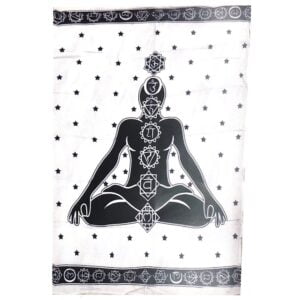 Chakra Meditation Altar Cloth Black & White 30" x 45"