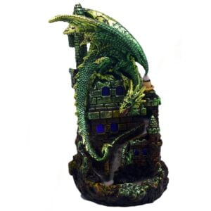 Dragon Green LED Castle Backflow Incense Burner