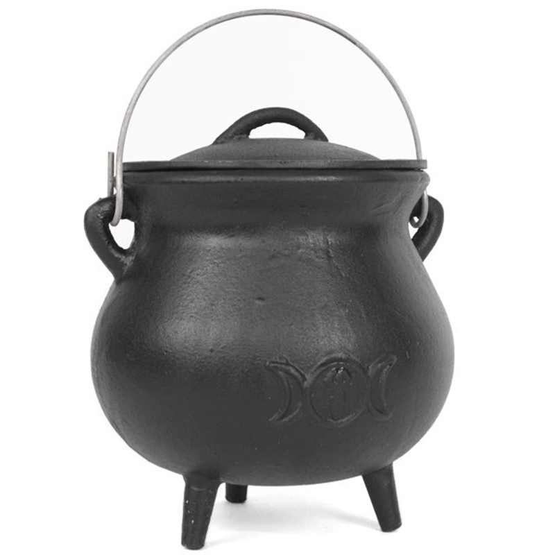 Extra Large Cast Iron Cauldron: Triple Moon