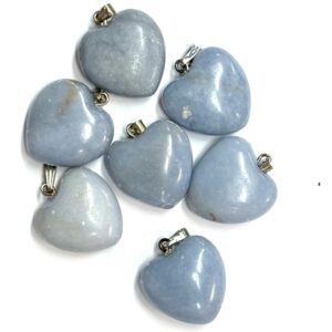 Pile of Angelite Heart Pendants