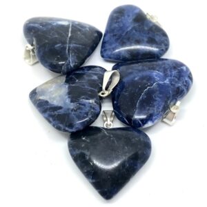 Pile of Sodalite Heart Pendants