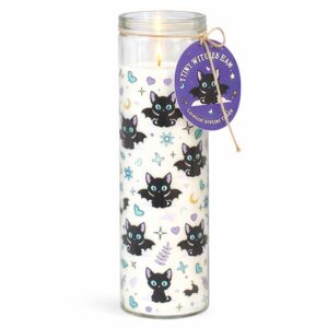 Tiny Witchy Bats Lavender ritual glass candle with cute bat design – 50 hour ritual candle at The Zen Shop Oshawa