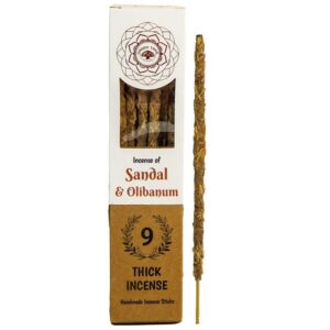 Sandal and olibanum thick incense sticks earthy botanical incense long burning for grounding and relaxation The Zen Shop Oshawa