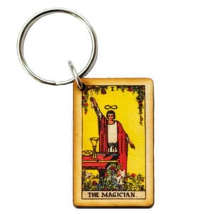 Handcarved Tarot Keychain The Magician image