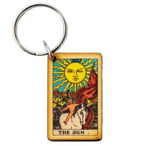 Handcarved Tarot Keychain The Sun image