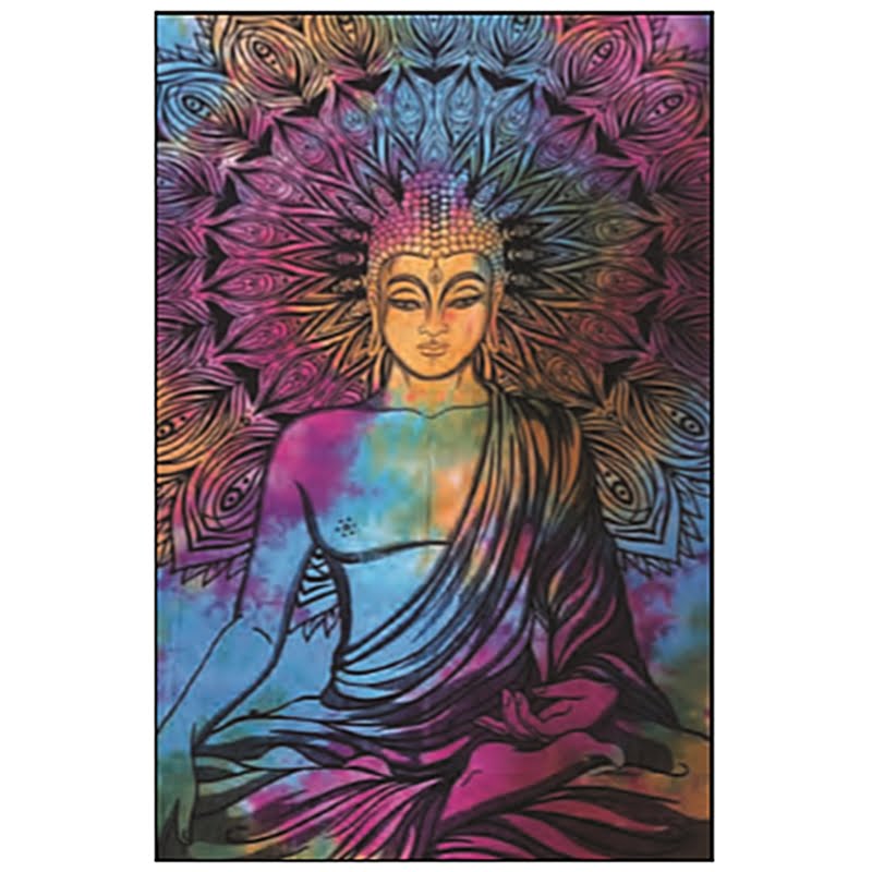 Buddha Tie Dye Multi Colour Large Tapestry