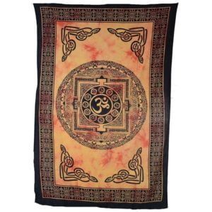 Om Symbol Chakras Celtic Orange Large Tapestry