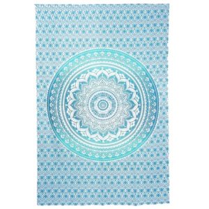 Lotus Ombre Aqua Large Tapestry
