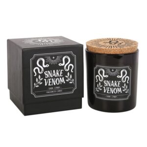 Snake Venom Dark Opium ritual candle in black jar from the Midnight Ritual Candles collection at The Zen Shop Oshawa.