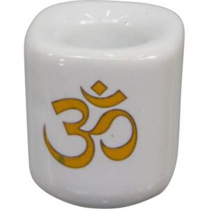 Om White Mini Chime Candle Holder