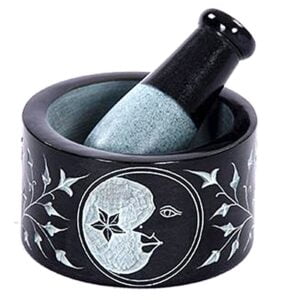 Black Ivy Crescent Moon Mortar & Pestle 3"
