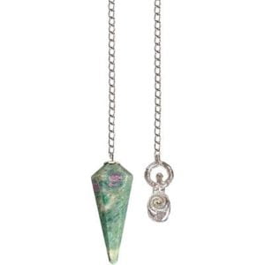 Hexagonal Ruby Zoisite Goddess Pendulum