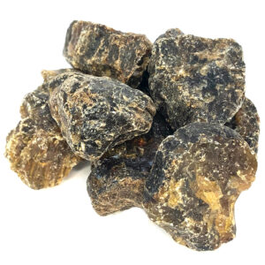 Pile of rough amber stones