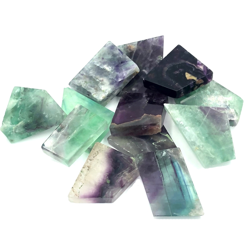 Pile of Rough Fluorite Slice stones