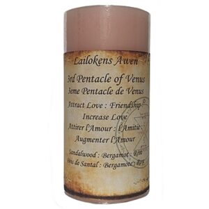 3rd Pentacle of Venus Attract Love & Friendship Scented Spell Candle