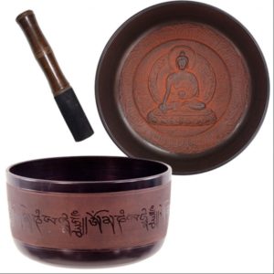 Singing Bowl Flat with Medicine Buddha Design