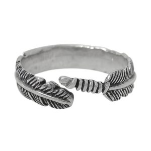 Sterling Silver Adjustable Feather Ring