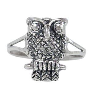 Sterling Silver Detail Owl Ring
