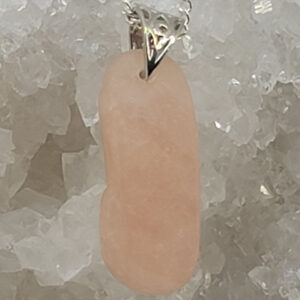 Sterling Silver Morganite Pendant Freeform 25mm x 10mm
