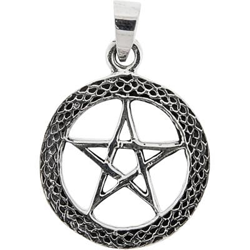 Sterling Silver Pentacle Pendant Celtic Frame 22mm