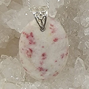 Sterling Silver Cinnabrite Pendant Cabochon Oval 30mm x 20mm