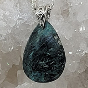 Sterling Silver Turquoise Pendant Cabochon Pear 20mm x 15mm