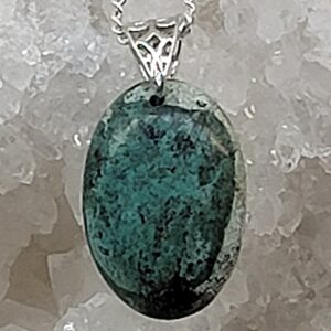 Sterling Silver Turquoise Pendant Cabochon Oval 20mm x 15mm
