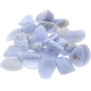 Pile of Tumbled Blue Lace Agate stones