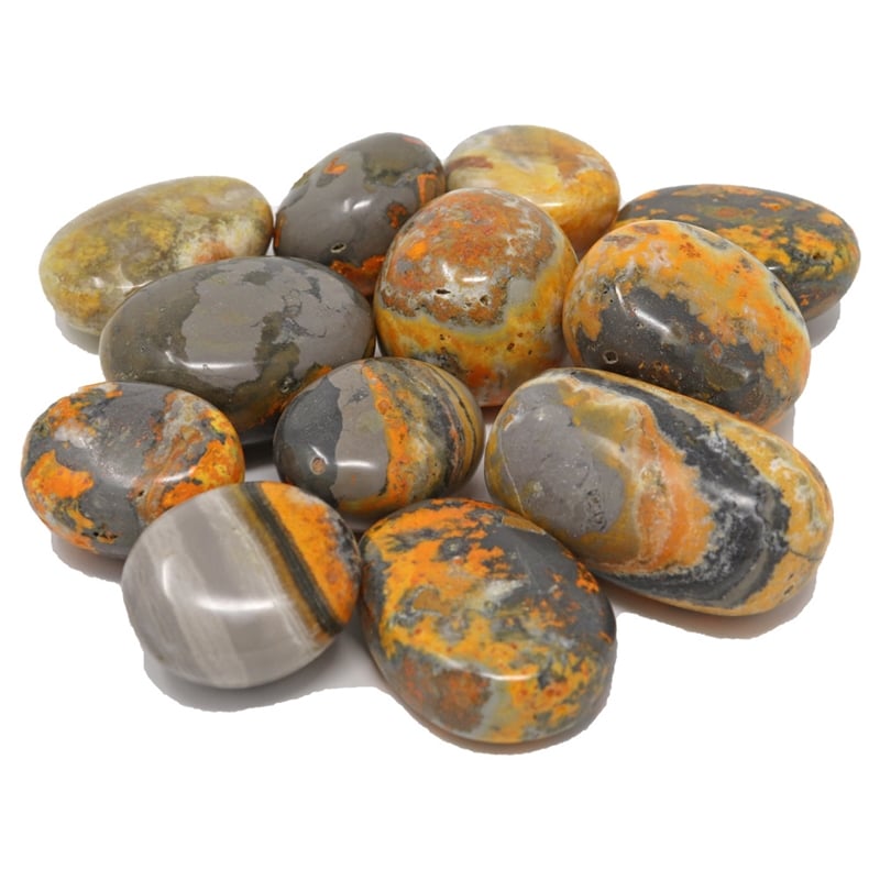 Pile of Tumbled Bumblebee Jasper stones