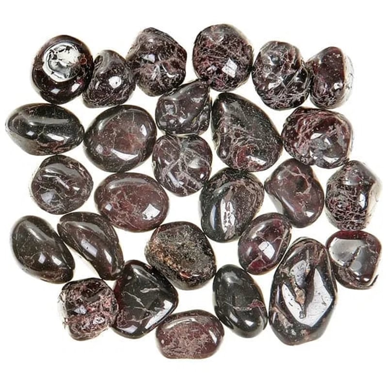 Pile of Tumbled Garnet stones