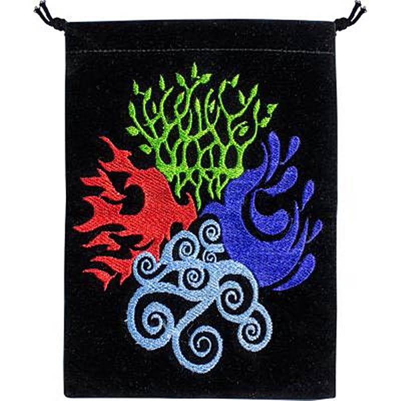 Four Elements Embroidered Velvet Bag