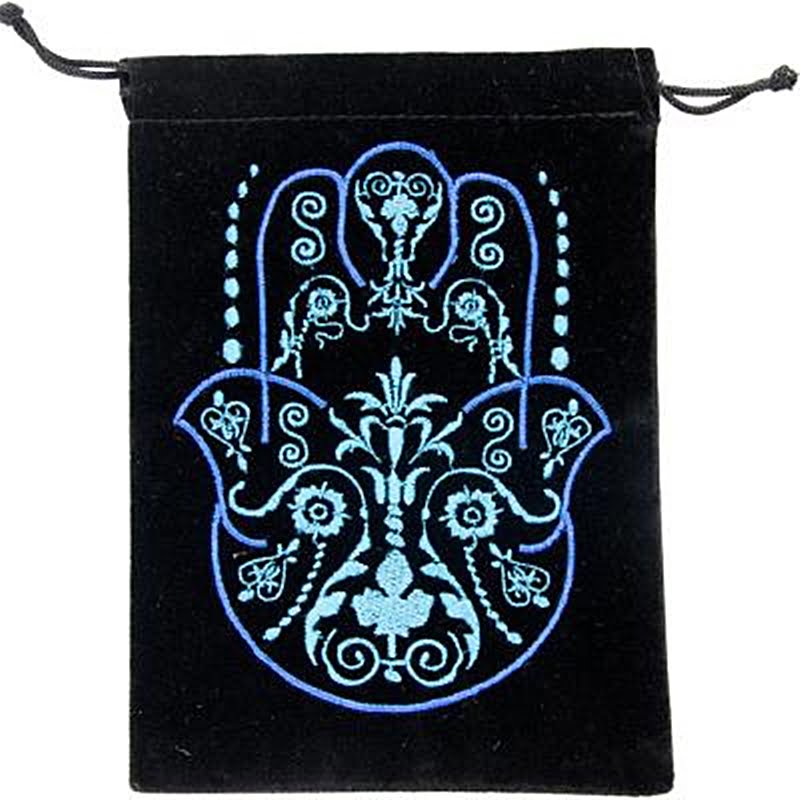 Hamsa Embroidered Velvet Bag