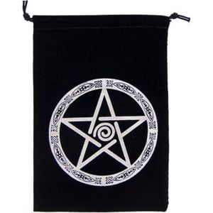 Pentacle Embroidered Velvet Bag