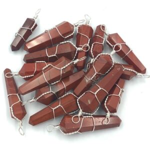 Pile of Red Jasper Wire Wrapped Pendants