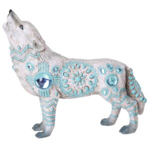Turquoise Wolf Spirit Statue