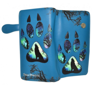 Wolf Paw Print Blue Women's Wallet