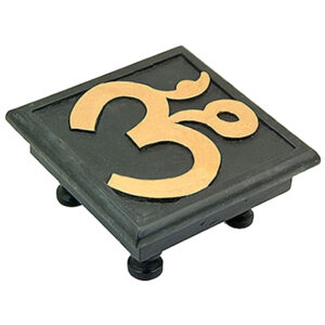 Wooden Gold Finish Om Altar Table