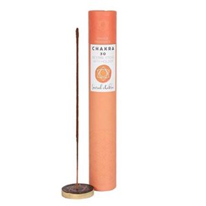Sacral Chakra Incense Sticks – Orange with Wooden Holder – The Zen Shop