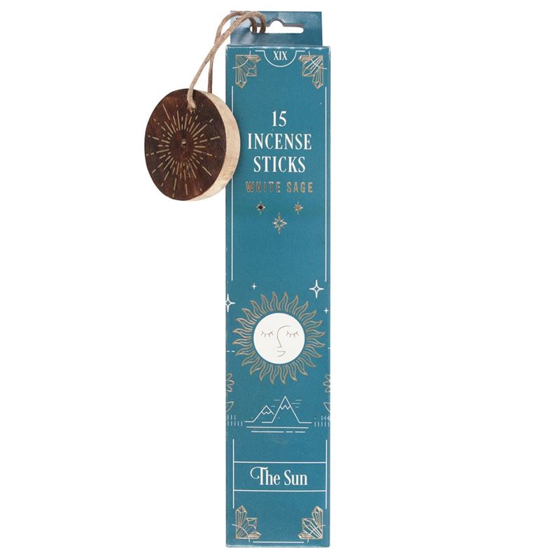 The Sun Tarot Incense – White Sage with Wooden Holder – The Zen Shop